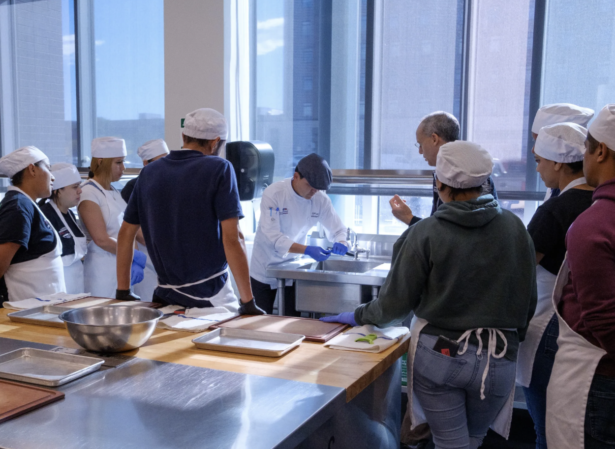 culinary students in classroom